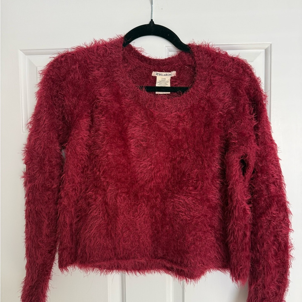 Billabong Fuzzy Burgundy Sweater